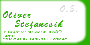 oliver stefancsik business card